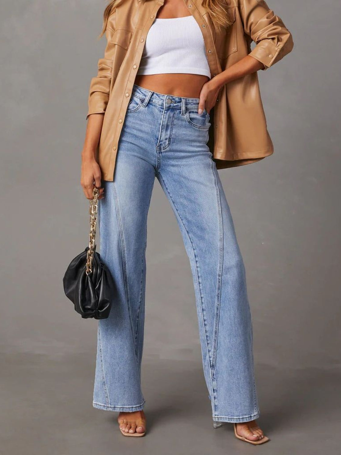 Hazel Blues® | High Waist Straight Jeans with Pockets