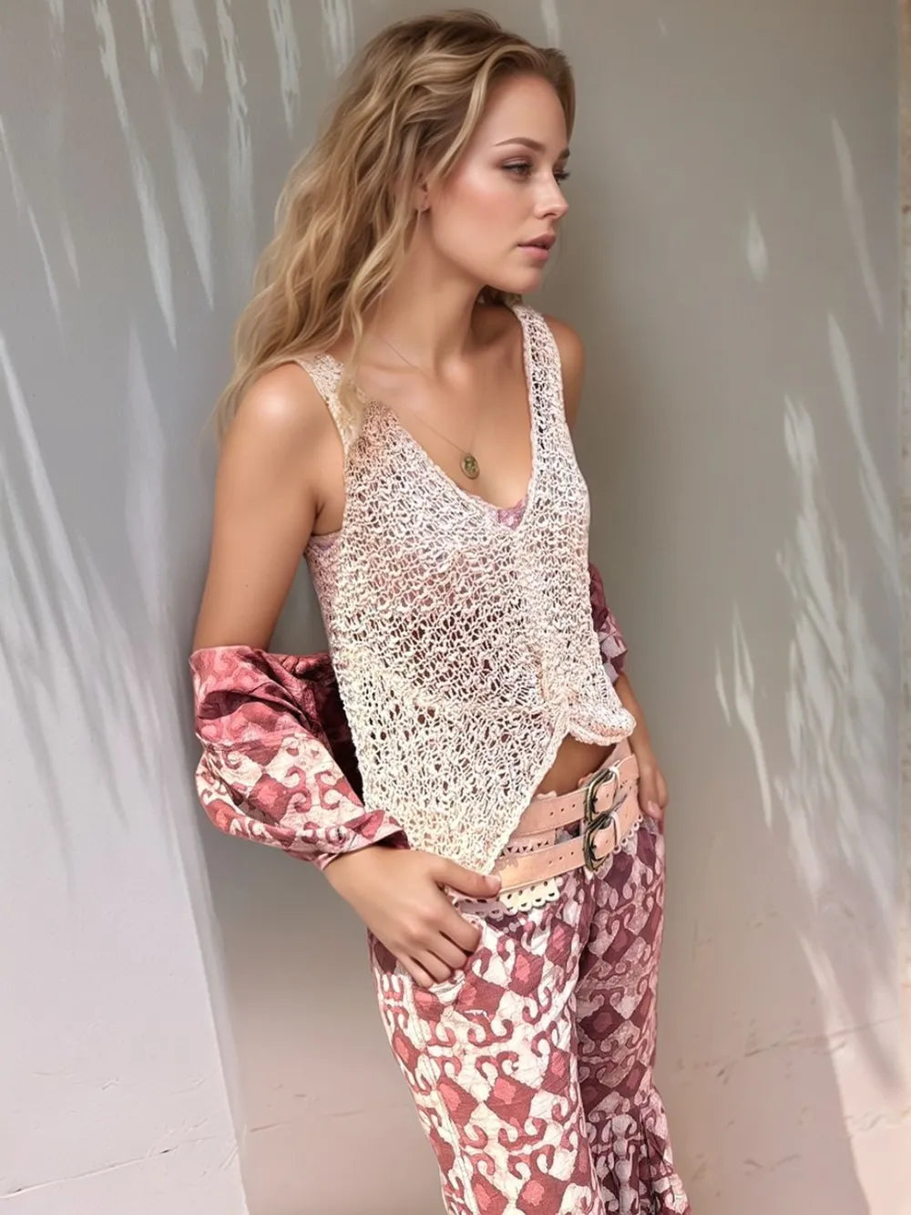 Hazel Blues® | Crochet V-Neck Tank