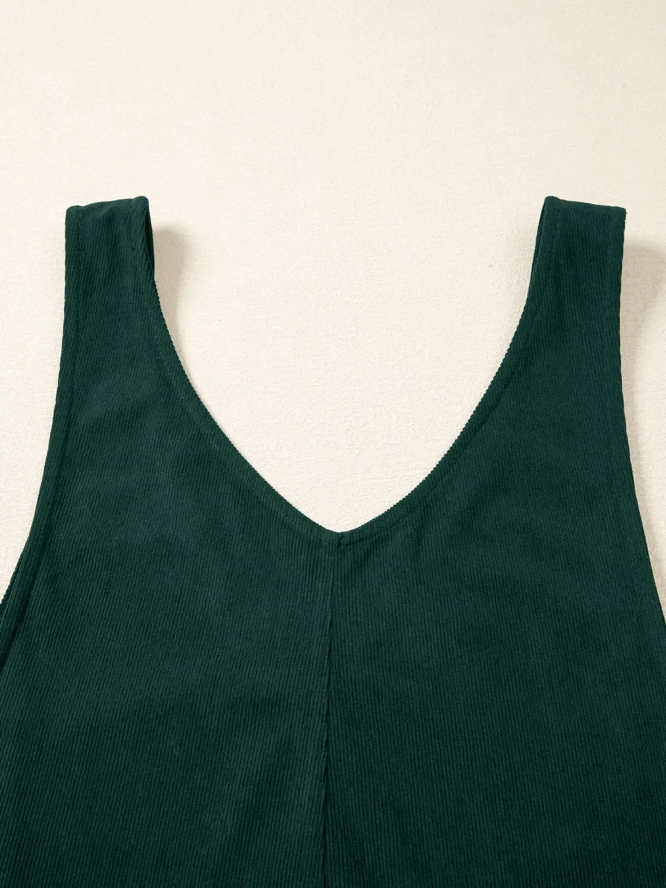 Hazel Blues® | Corduroy V Neck Patched Pocket Sleeveless Jumpsuit