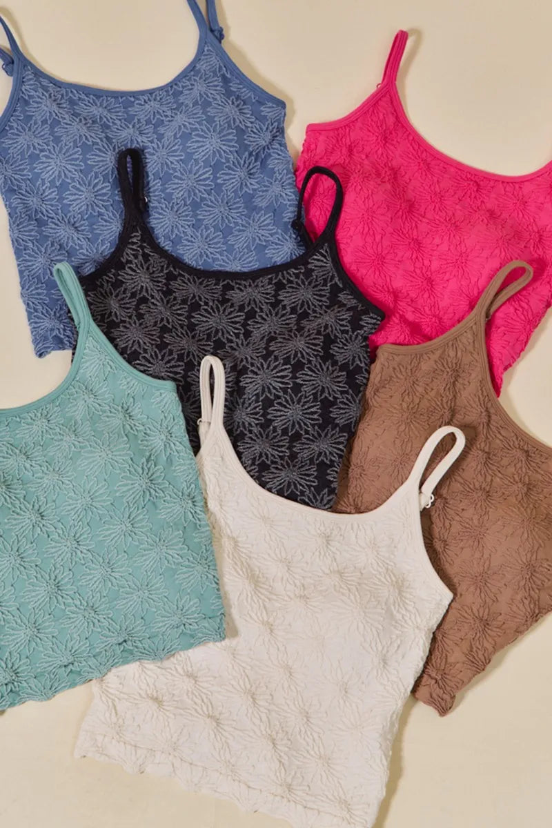 Hazel Blues® | SO ME Two Tone Floral Seamless Tank Top