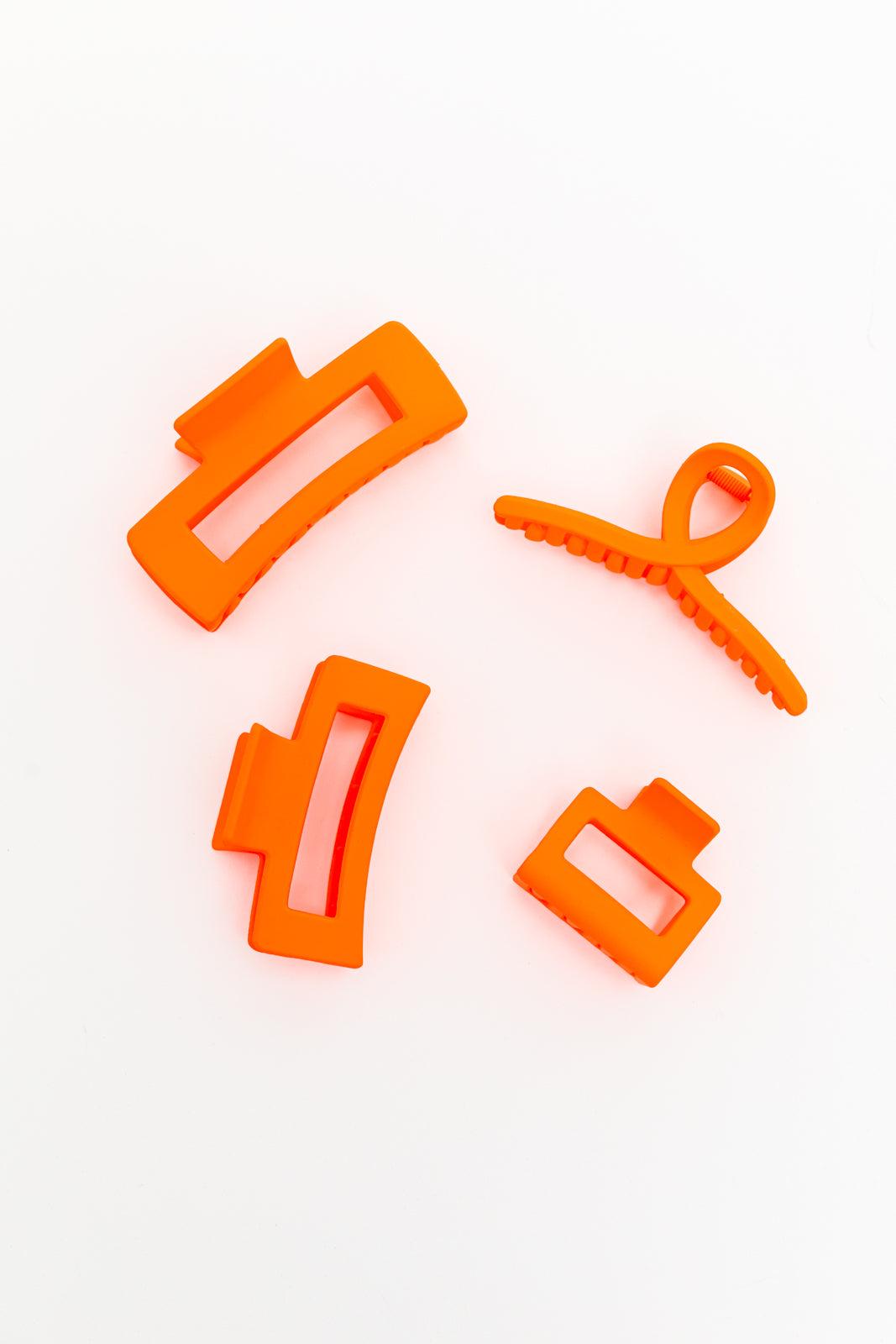 Hazel Blues® | Claw Clip Set of 4 in Orange