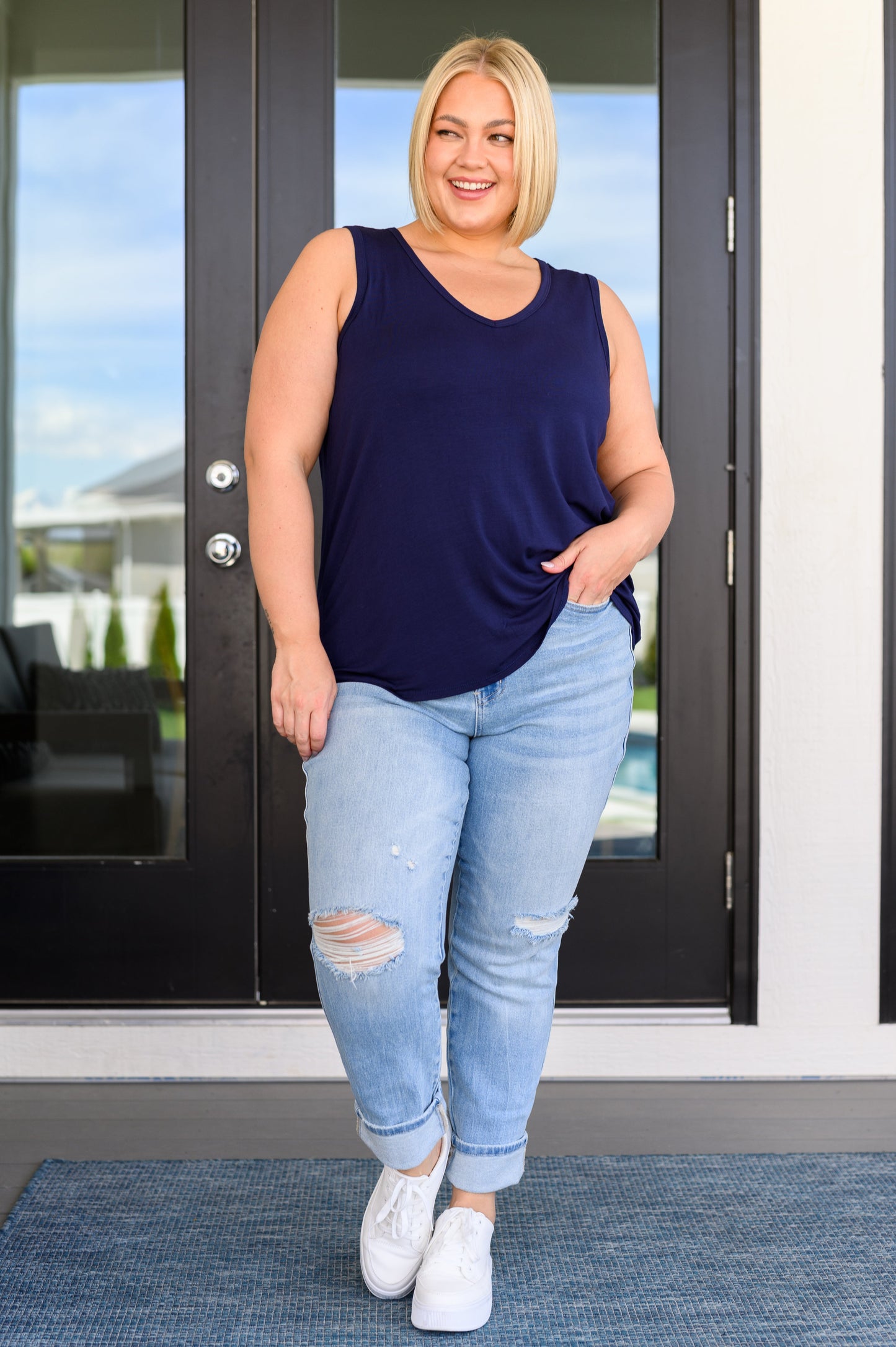 Hazel Blues® | Land of the Free Tank in Navy