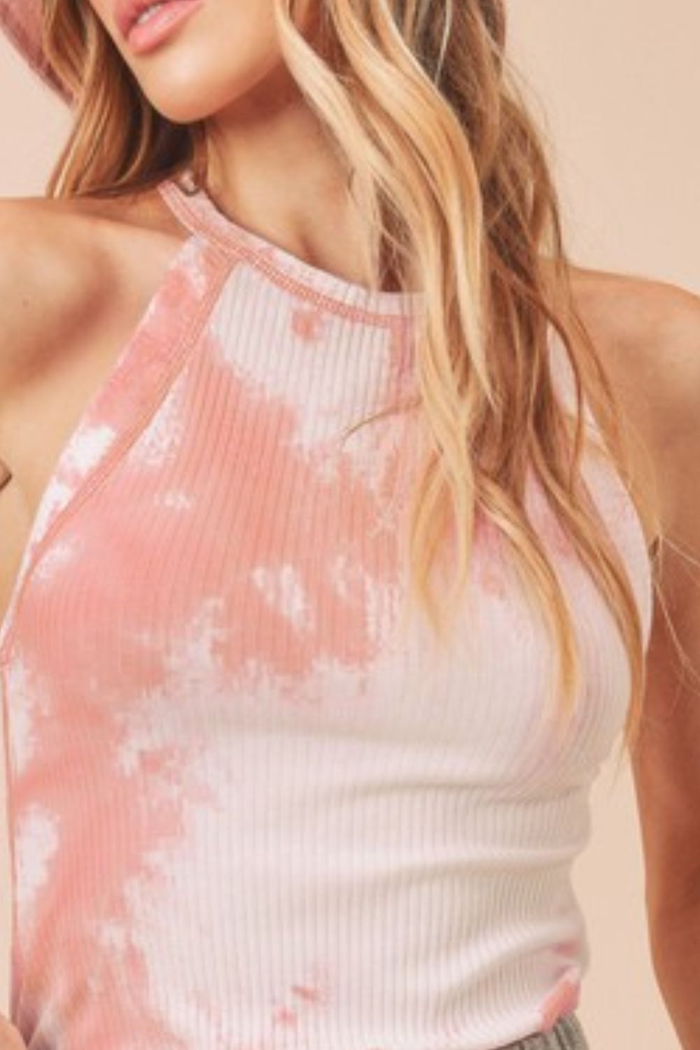 Hazel Blues® | Aemi + Co Ribbed Tie-Dye Round Neck Tank