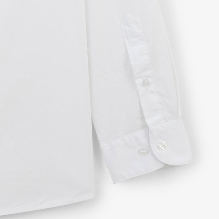 Chemise manches longues en coton stretch unie blanche HOMME SERGE BLANCO