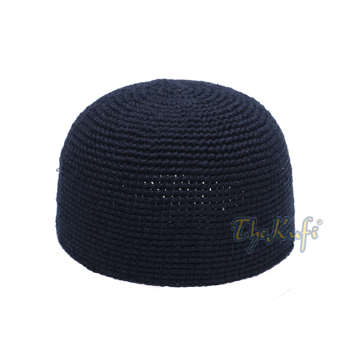 Cotton Kufi Skull Cap - Extra Dark Blue Hand-crocheted Comfortable Fit Muslim Fashion