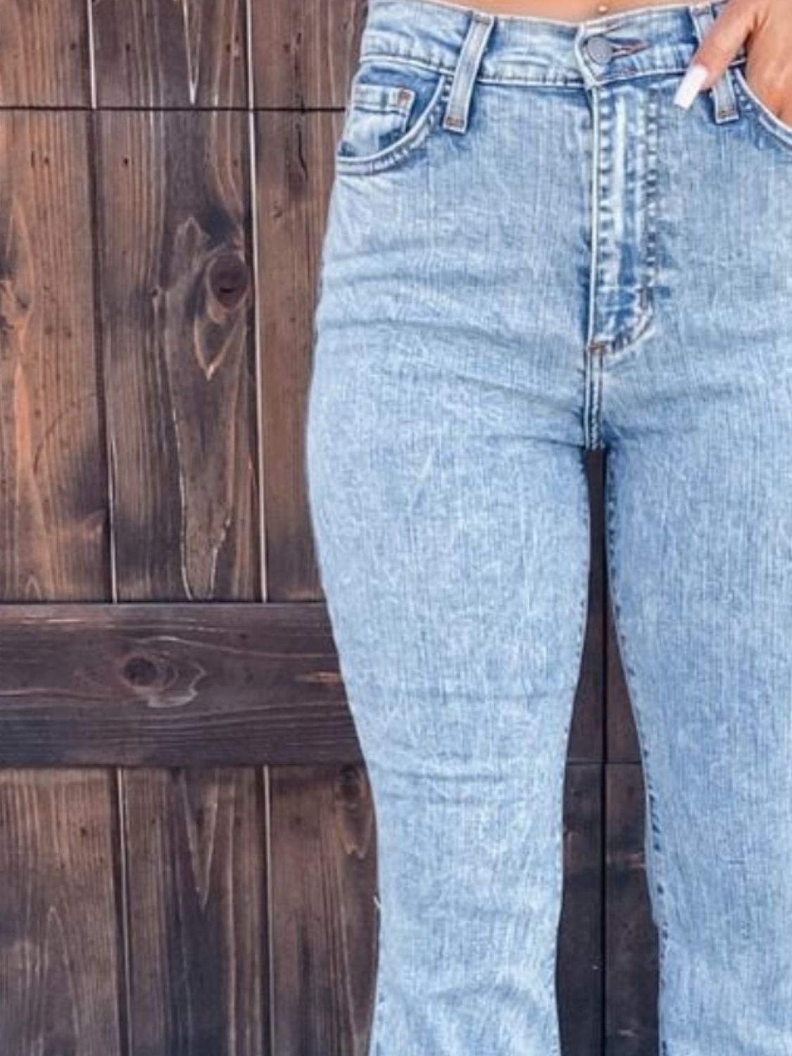 Hazel Blues® | Raw Hem Bootcut Jeans