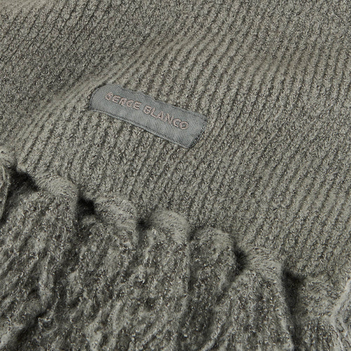 Écharpe a franges unie gris chine homme SERGE BLANCO