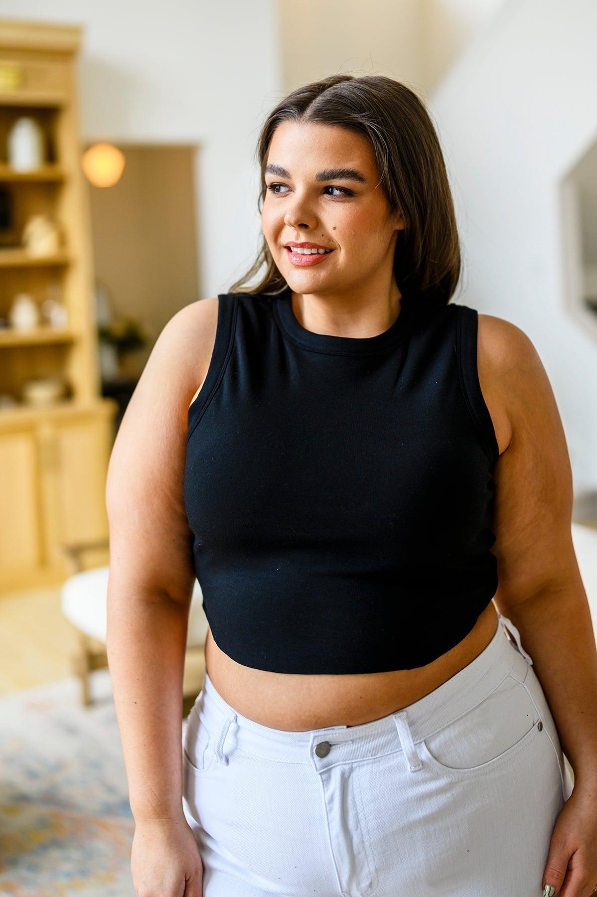 Hazel Blues® | Best Friends Cropped Tank in Black