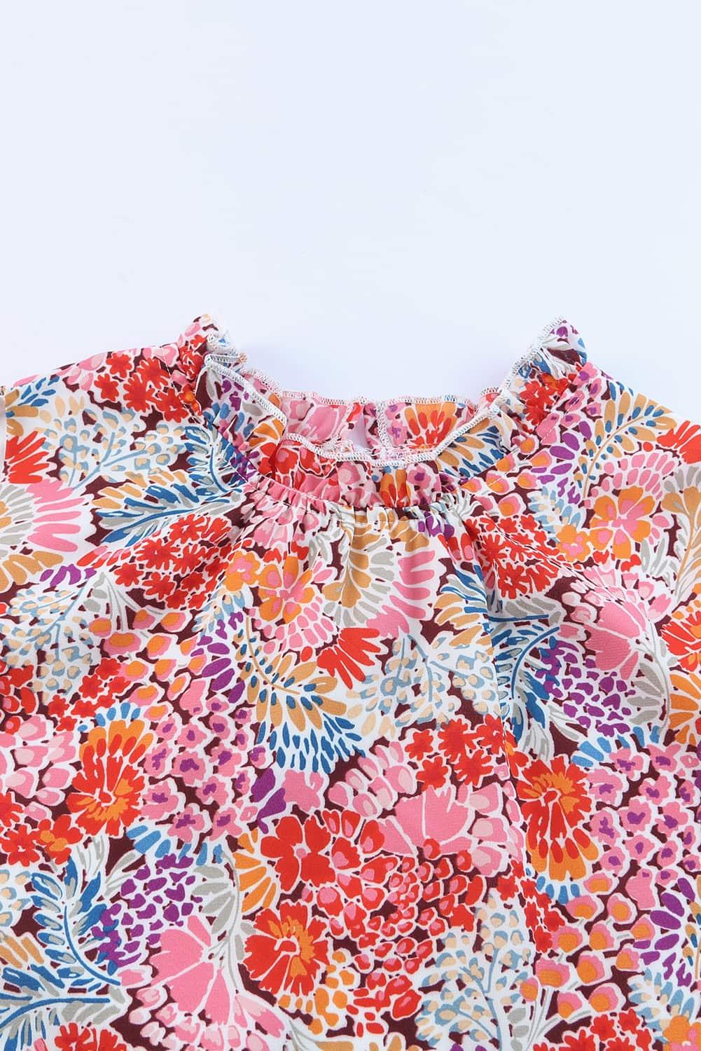 Hazel Blues® | Floral Mock Neck Tank Top