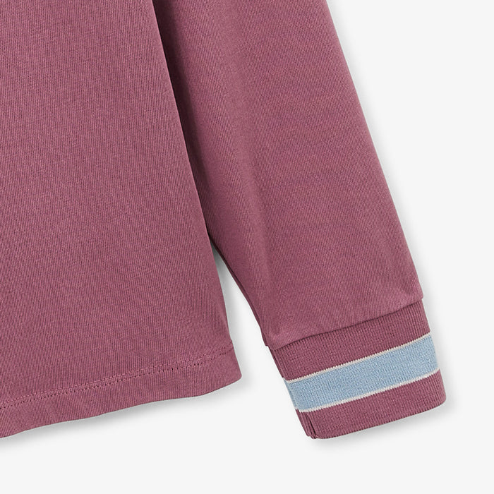Maillot de rugby manches longues en coton violet pourpre Lior Homme SERGE BLANCO