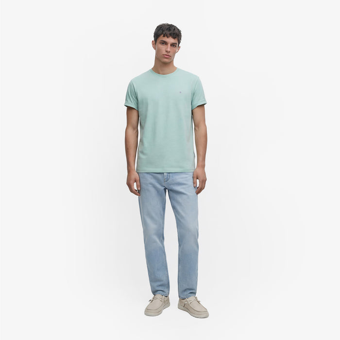 T-shirt col rond Théo en coton bleu céleste
