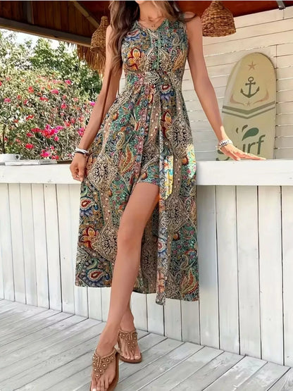 Hazel Blues® |  Paisley Print Sleeveless Romper