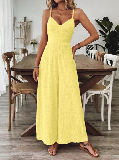 Hazel Blues® |  Bow Back Sleeveless Wide Leg Jumpsuit