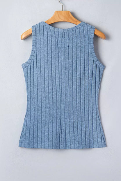 Hazel Blues® |  Slim Ribbed Mineral Wash Tank Top