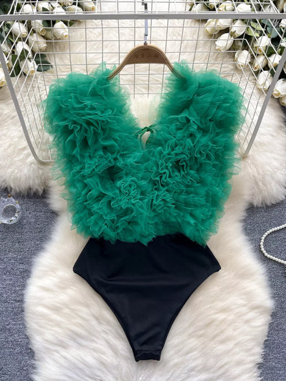 Hazel Blues® |  Ruffle Trim Sleeveless Bodysuit