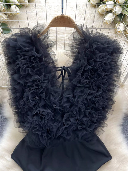 Hazel Blues® |  Ruffle Trim Sleeveless Bodysuit
