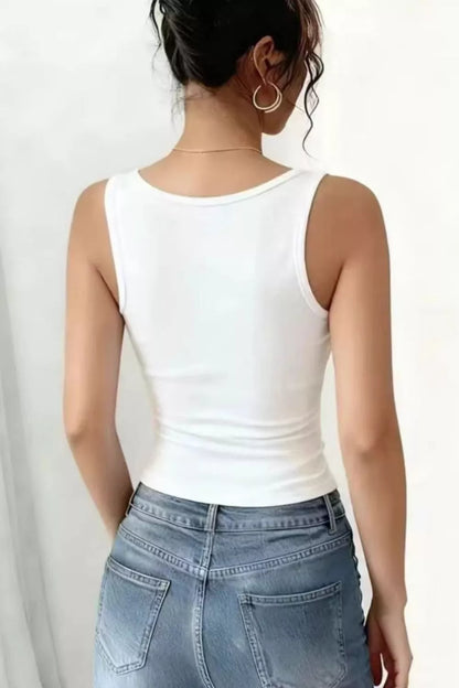 Hazel Blues® |  Lace Trim Fitted Tank Top