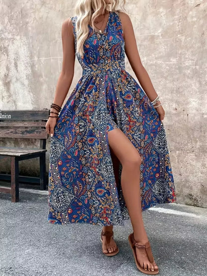 Hazel Blues® |  Paisley Print Sleeveless Romper
