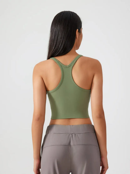 Hazel Blues® |  Millennia Scoop Neck Active Tank with Detachable Chest Pads