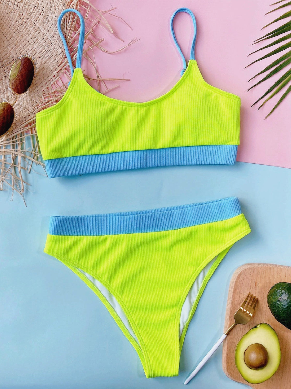 Hazel Blues® |  Scoop Neck Spaghetti Strap Two-Piece Swim Set