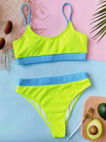 Hazel Blues® |  Scoop Neck Spaghetti Strap Two-Piece Swim Set