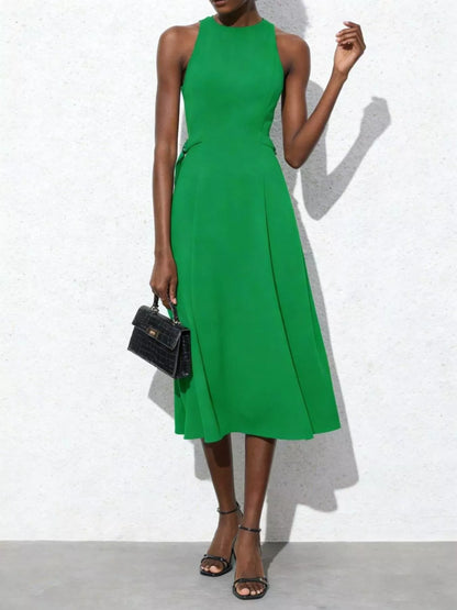 Hazel Blues® |  Sleeveless Tie Waist Midi Dress