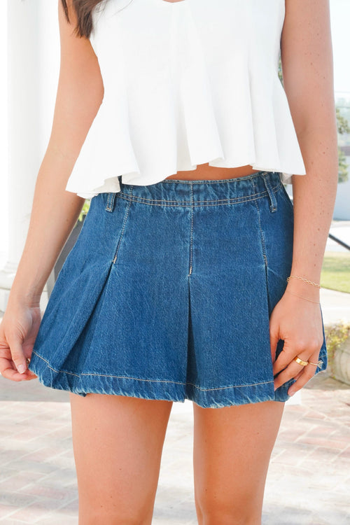 Free People Madison AVE Denim Mini Skirt