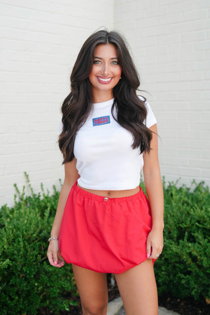 Collegiate Patch Ribbed Baby Tee