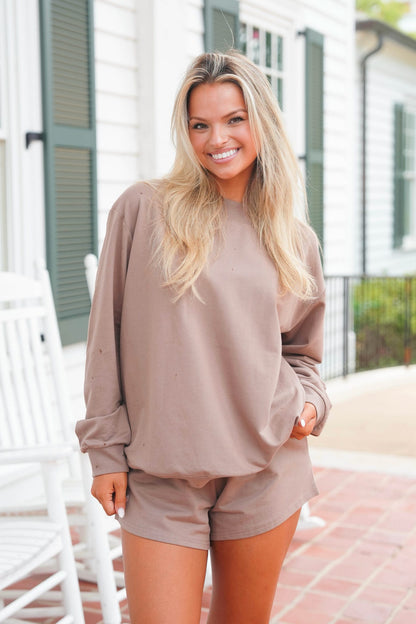 Mockneck French Terry Pullover
