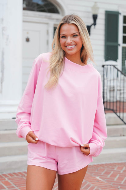 Mockneck French Terry Pullover