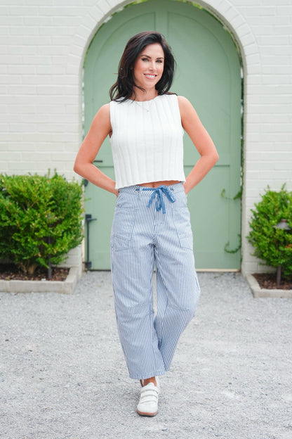 Pinstripe Barrel Pant