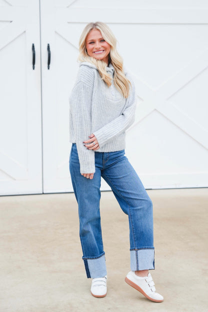 Molly Bracken Button Trucker Sweater