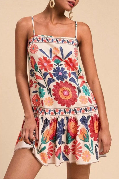 Hazel Blues® | Floral Print Sleeveless Mini Dress
