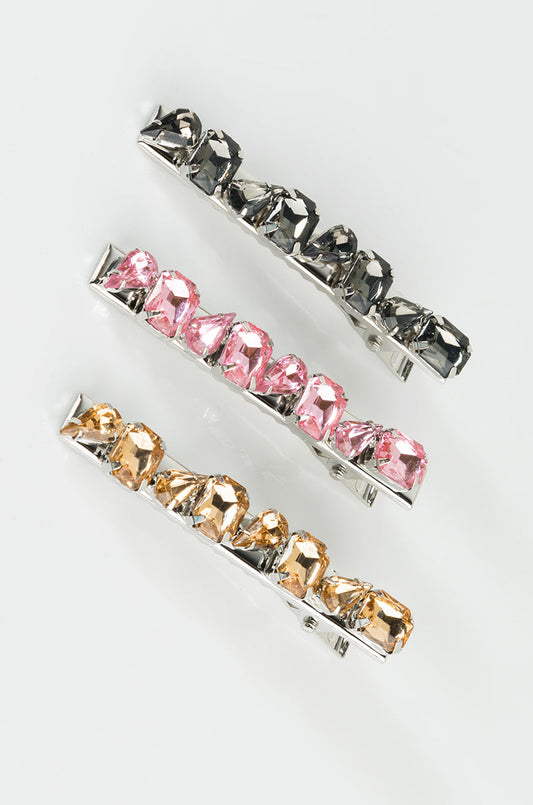 3 PIECE SET RHINESTONE HAIR PINS