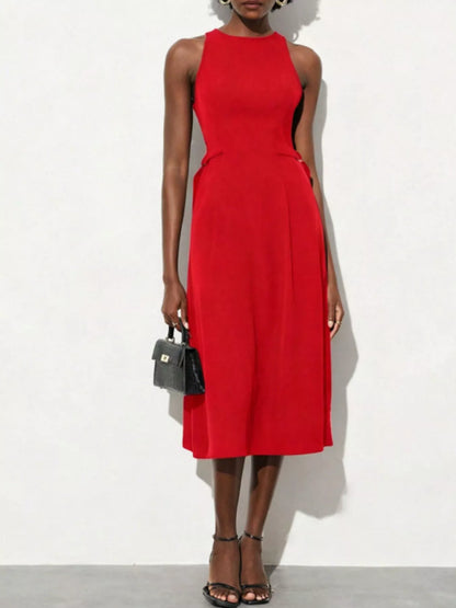 Hazel Blues® |  Sleeveless Solid Color Midi Dress
