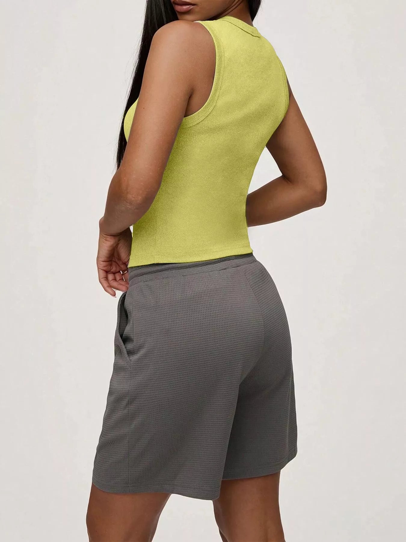 Hazel Blues® |  Ribbed Button-Front Sleeveless Tank