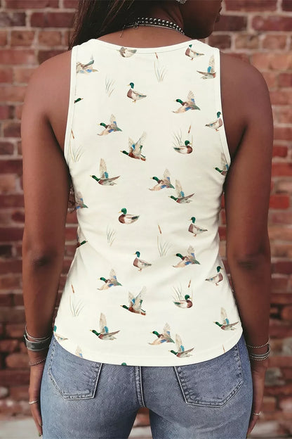 Hazel Blues® |  Mallard Print Western Style Tank Top