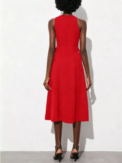 Hazel Blues® |  Sleeveless Solid Color Midi Dress