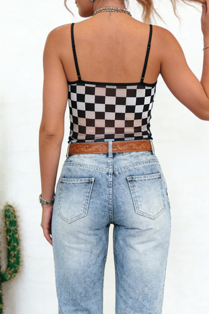 Hazel Blues® |  Checker Darling Tank Top | Checkered Tank Top