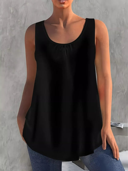 Hazel Blues® |  Solid Color Round Neck Tank