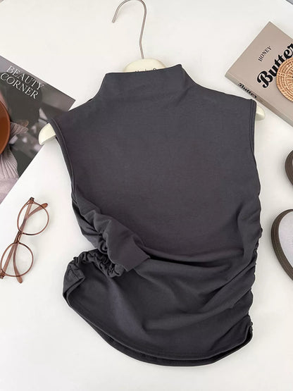 Hazel Blues® |  Ruched Mock Neck Tank
