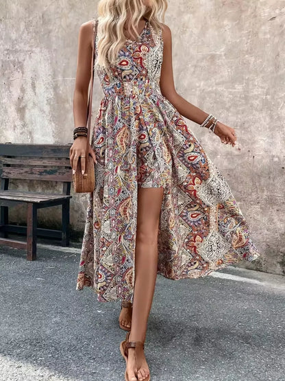 Hazel Blues® |  Paisley Print Sleeveless Romper