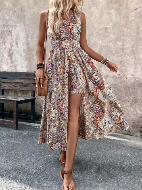 Hazel Blues® |  Paisley Print Sleeveless Romper