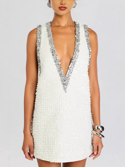 Hazel Blues® |  Sequin Embellished Sleeveless Mini Dress