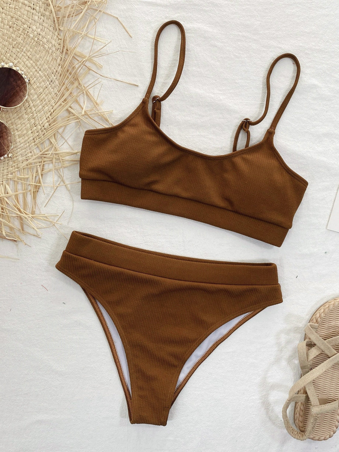Hazel Blues® |  Scoop Neck Spaghetti Strap Two-Piece Swim Set