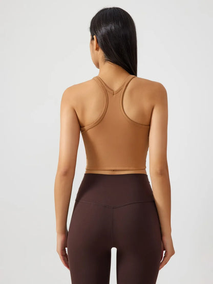 Hazel Blues® |  Millennia Scoop Neck Active Tank with Detachable Chest Pads