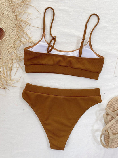 Hazel Blues® |  Scoop Neck Spaghetti Strap Two-Piece Swim Set