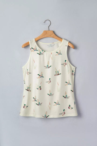 Hazel Blues® |  Mallard Print Western Style Tank Top