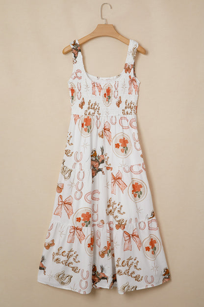Hazel Blues® |  Cowgirl Charm Midi Dress | Western Horseshoe Midi Dress