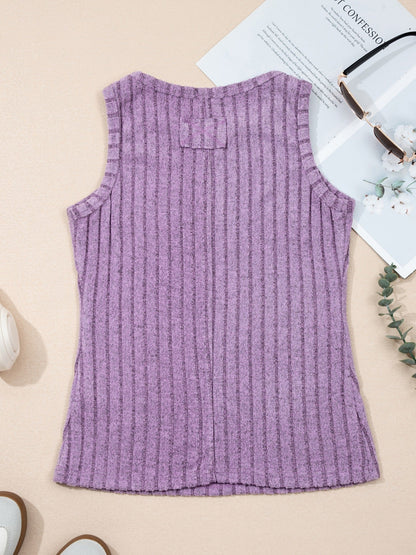 Hazel Blues® |  Slim Ribbed Mineral Wash Tank Top